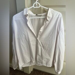 Everlane Button Down Girlfriend Shirt White 12 Puffy sleeves